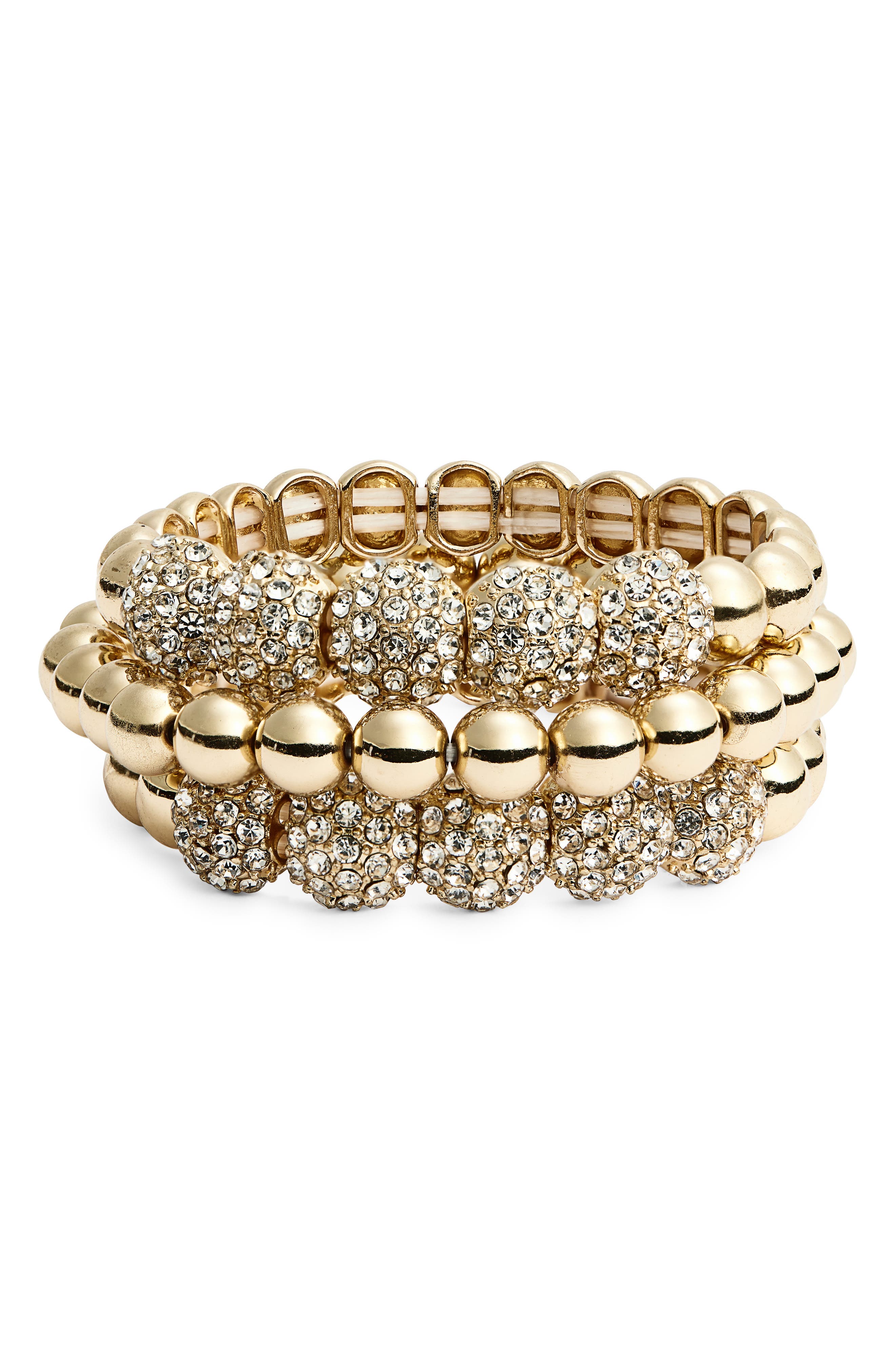 Tasha Set of 3 Stone Ball Bracelets