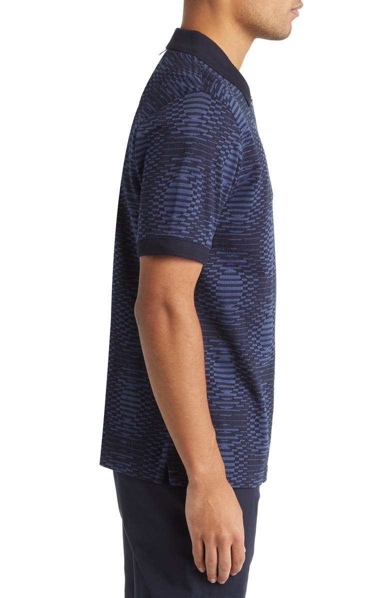 Ted Baker London Distorted Spot Quarter Zip Jacquard Polo, Alternate, color, 
