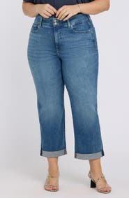 NYDJ Bailey High Waist Crop Relaxed Straight Leg Jeans