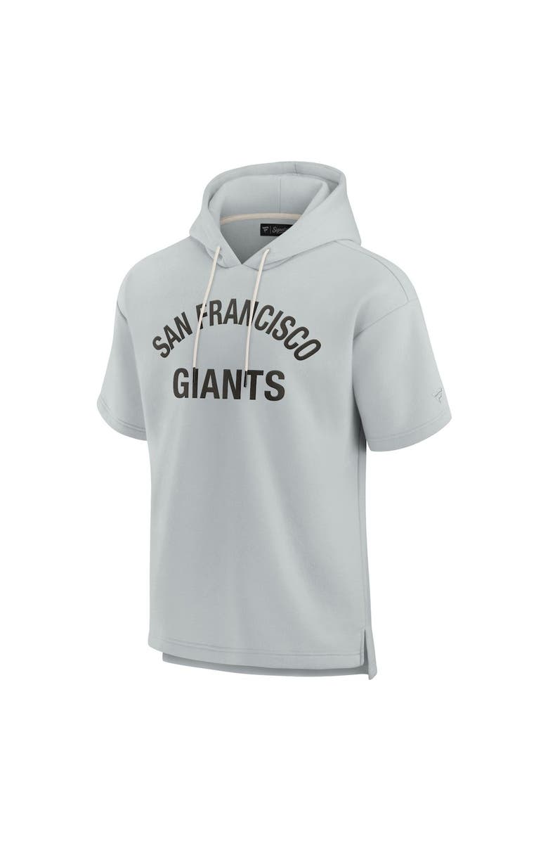 Fanatics Signature Unisex Fanatics Signature Gray San Francisco Giants Elements Super Soft Fleece Short Sleeve Pullover Hoodie, Alternate, color, Gray
