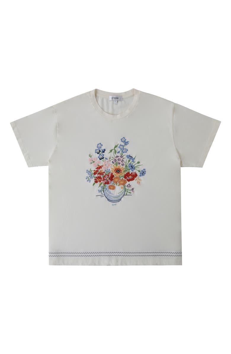 FOUND Bouquet Flower Embroidered Oversize T-Shirt, Alternate, color,