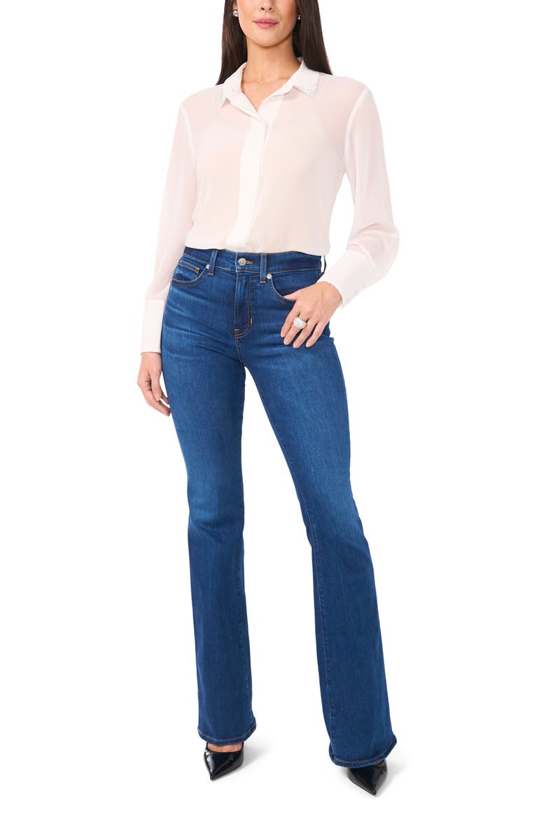 Bead Detail Button-Up Shirt, Alternate, color, NEW IVORY