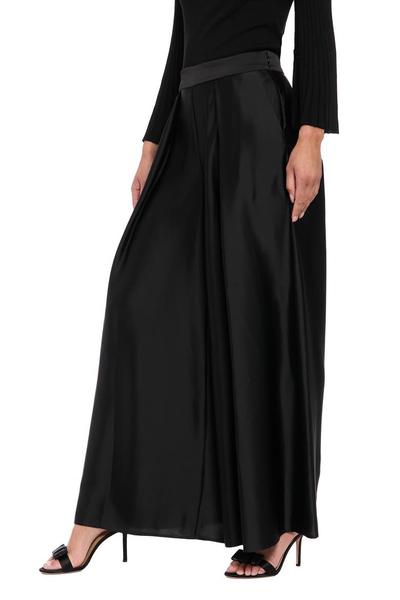 Pleated Wide Leg Pants, Alternate, color, BLACK
