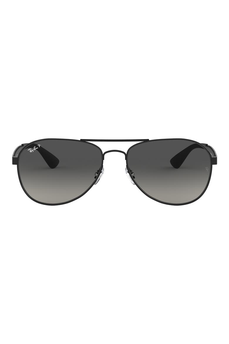Unisex 58mm Gradient Aviator Sunglasses, Main, color, BLACK