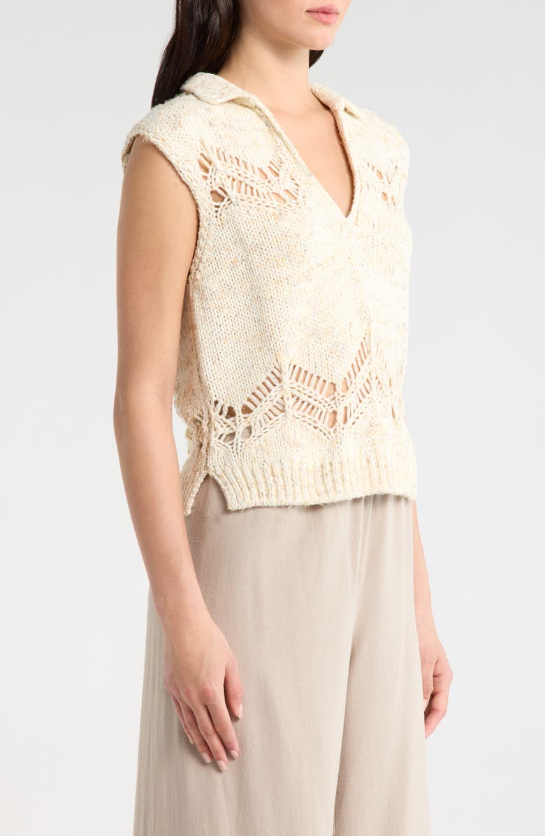 Splendid Lennox Polo Sweater Vest, Alternate, color, Honeysuckle Beige