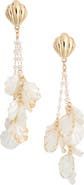 NORDSTROM RACK Faux Pearl & Pearlescent Shell Drop Earrings