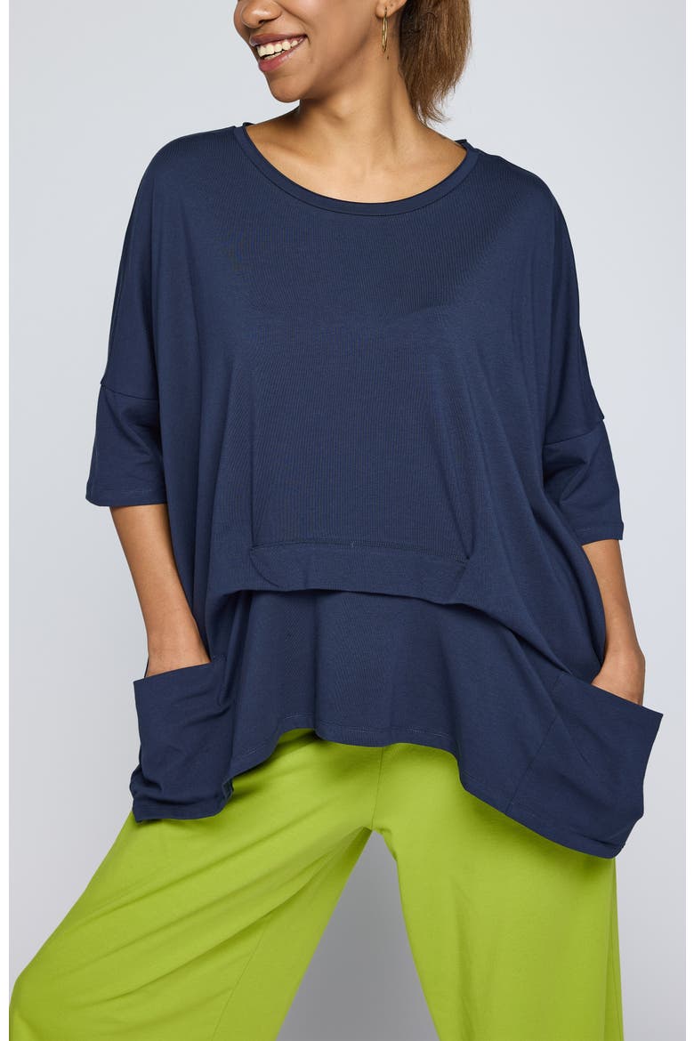 Solene Layered Jersey Tunic, Main, color, Navy