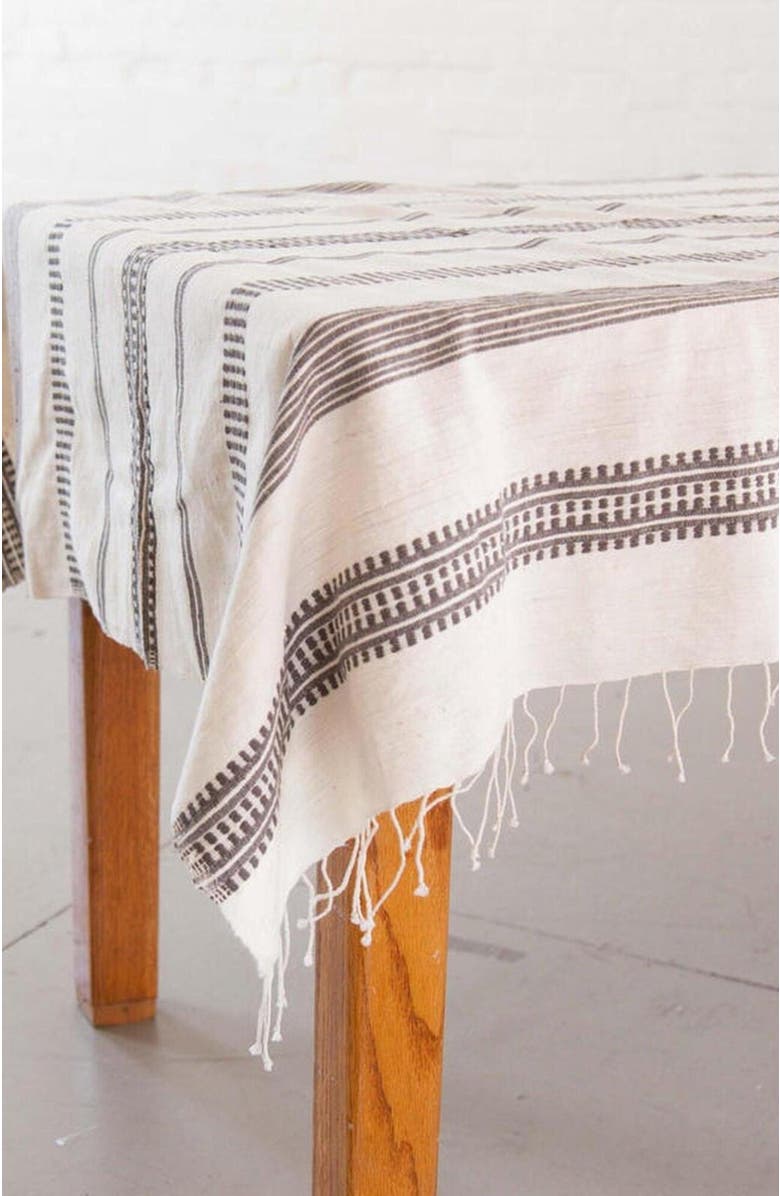 Creative Women Aden Cotton Tablecloth, Alternate, color, Gray