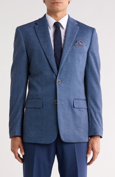 Slim Fit Herringbone Knit Sport Coat