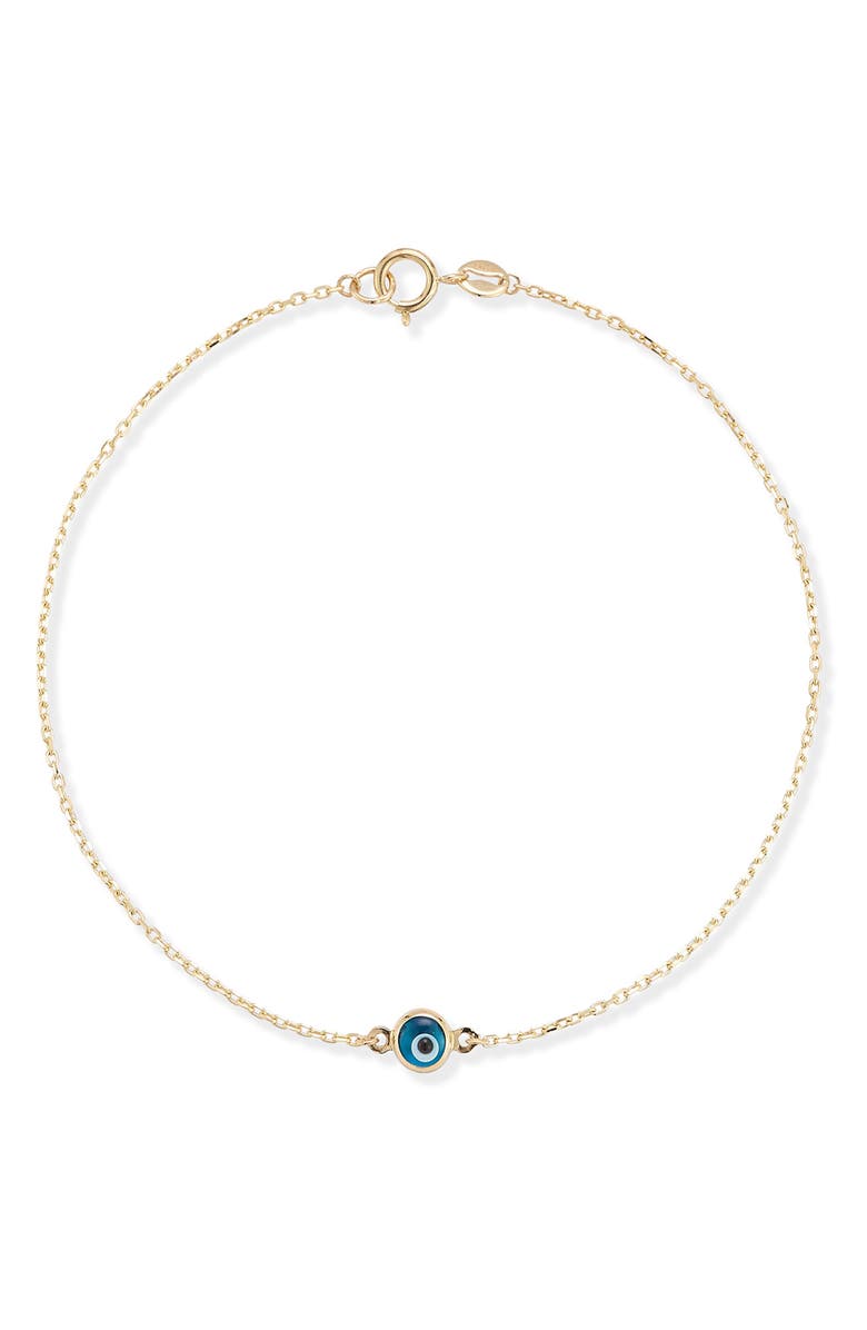 Ember Fine Jewelry 14K Evil Eye Charm Bracelet, Main, color, Gold