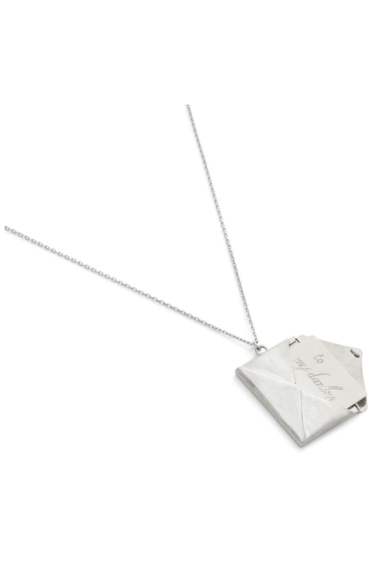 Runway Envelope Long Necklace, Alternate, color, ANTIQUE SILVER