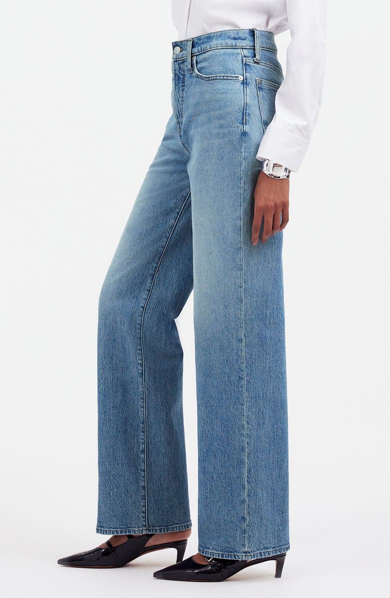 Madewell The Petite Perfect Wide Leg Jeans, Alternate, color, Enmore Wash