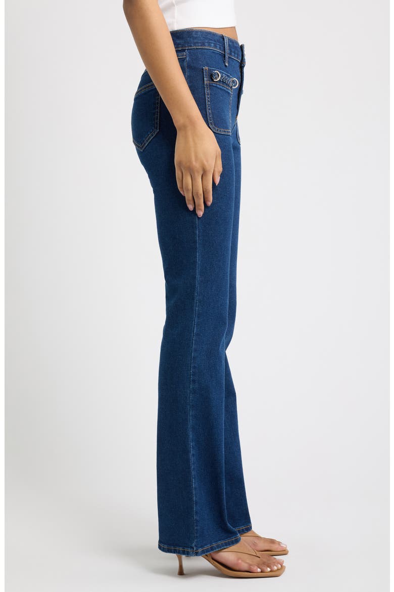 Braided Patch Pocket Bootcut Jeans, Alternate, color, ALANIS