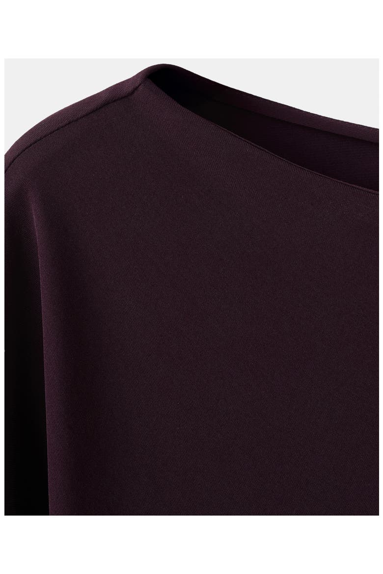 Boat Neck Long Sleeve Ruched Minidress, Alternate, color, WINE