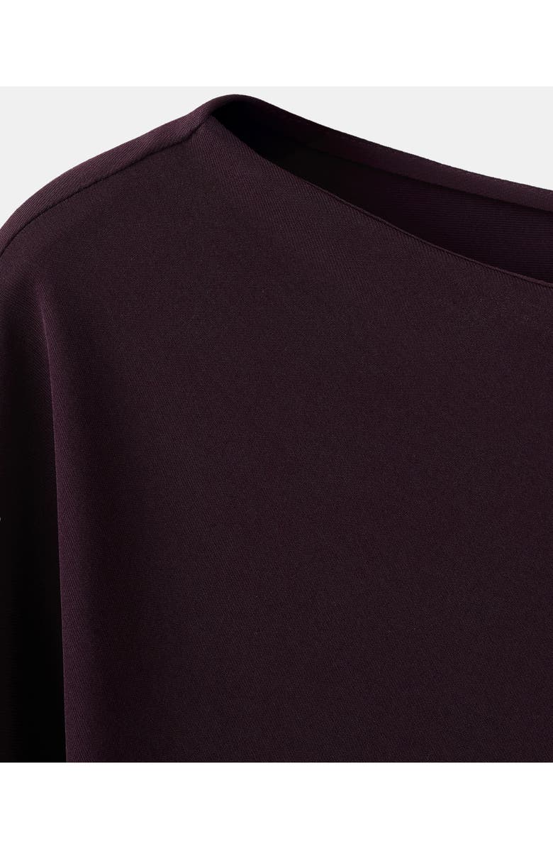 MANGO Boat Neck Long Sleeve Ruched Minidress, Alternate, color, 