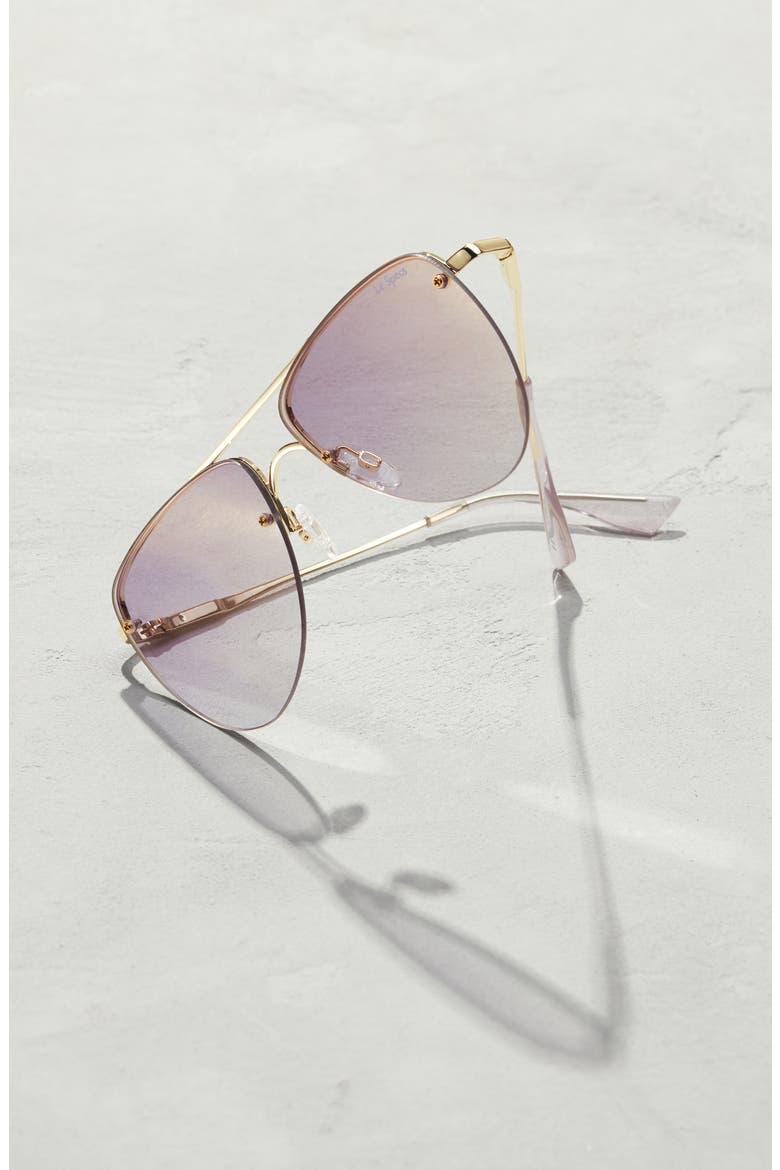 The Prince 57mm Aviator Sunglasses, Alternate, color, SILVER