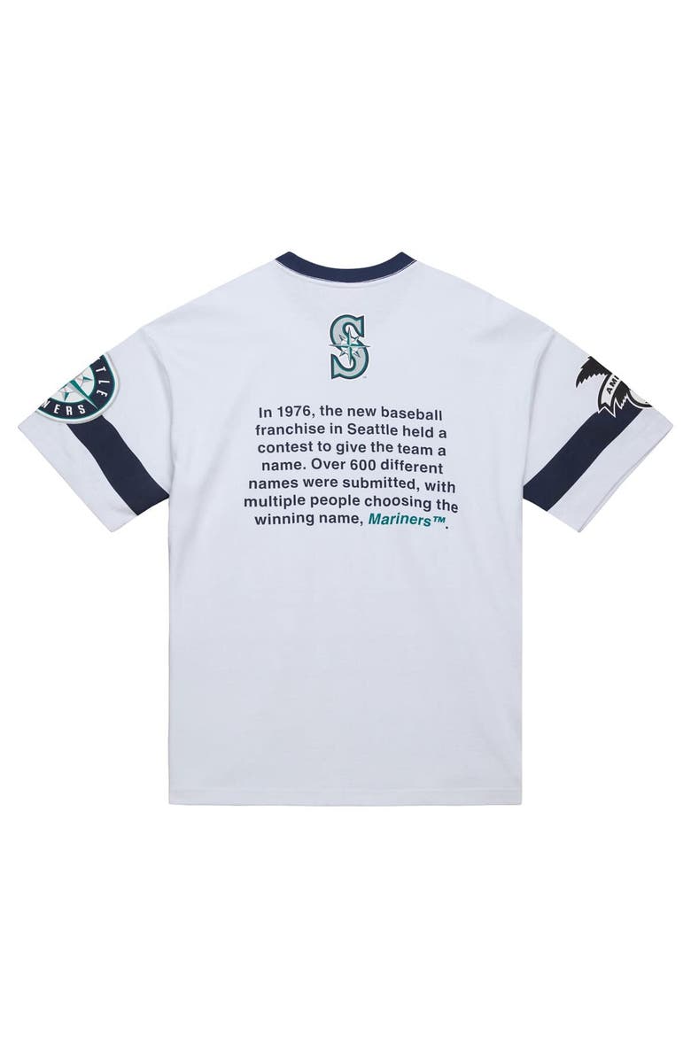 Mitchell & Ness Men's Mitchell & Ness White Seattle Mariners Cooperstown Collection Team Origins Premium T-Shirt, Alternate, color, 