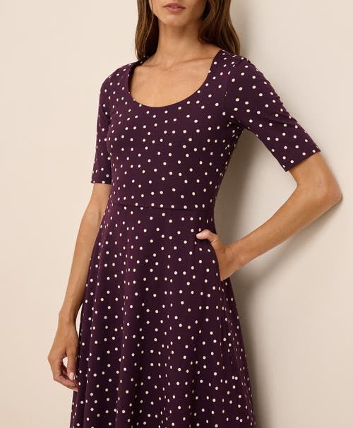 Pact Fit & Flare Signature Scoop Dress In Purple