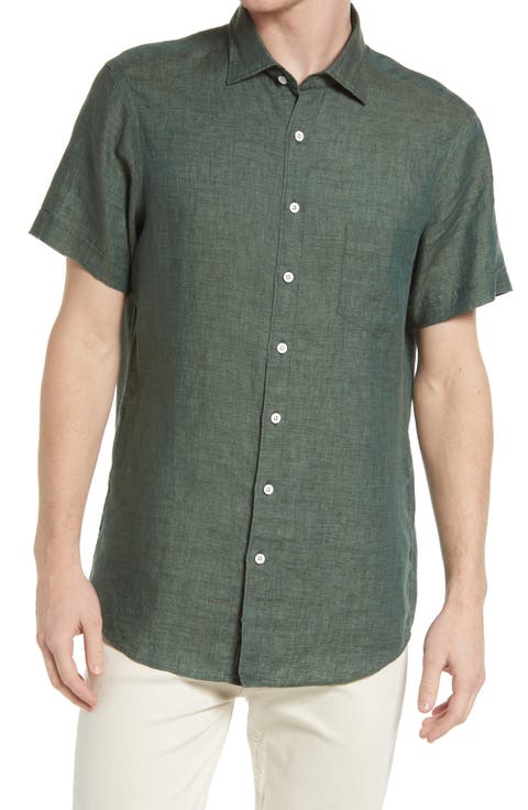 Ellerslie Short Sleeve Linen Button-Up Shirt