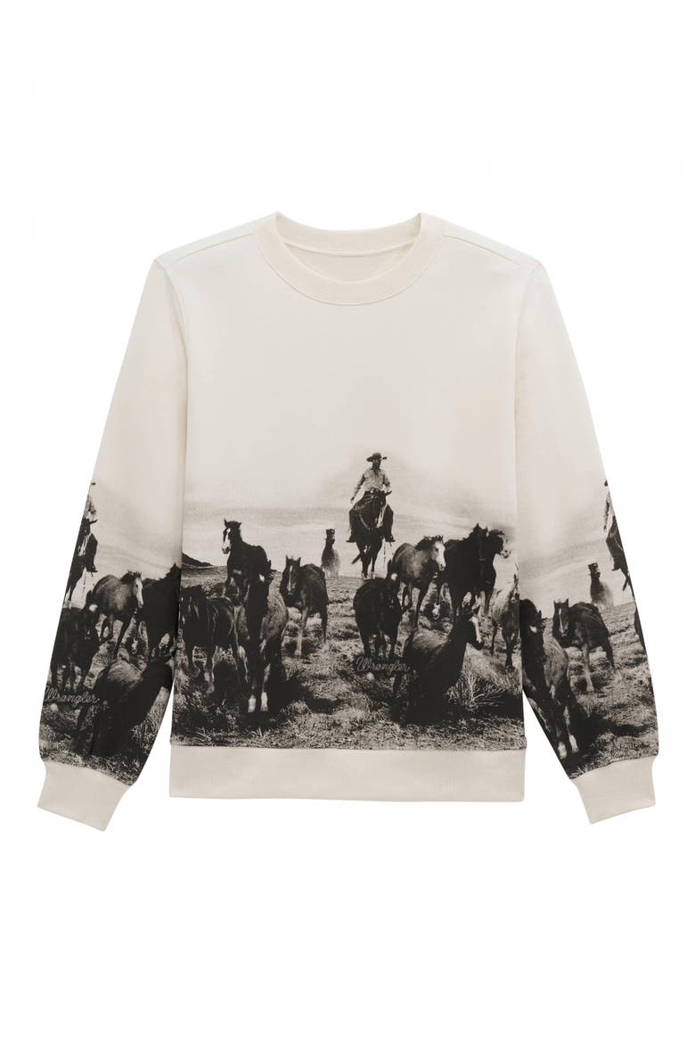 Graphic Crewneck Sweatshirt, Alternate, color, EGRET