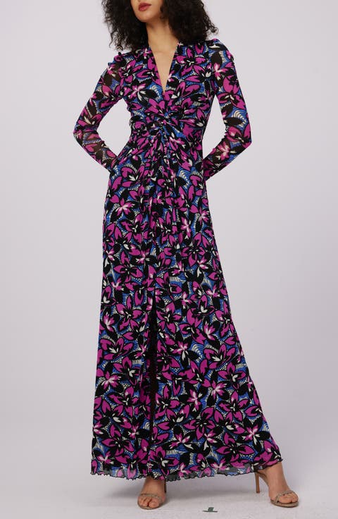 Kassia Floral Twist Long Sleeve Maxi Dress