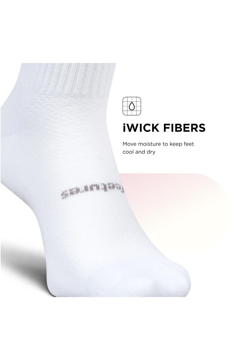 Feetures High Performance Max Cushion Quarter Tall Sock MoistureWicking Athletic Socks, Alternate, color, Petal Stripe