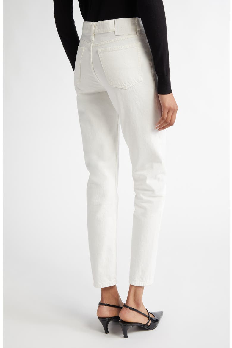 Low Rise Organic Cotton Tapered Straight Leg Jeans, Alternate, color, WHITE