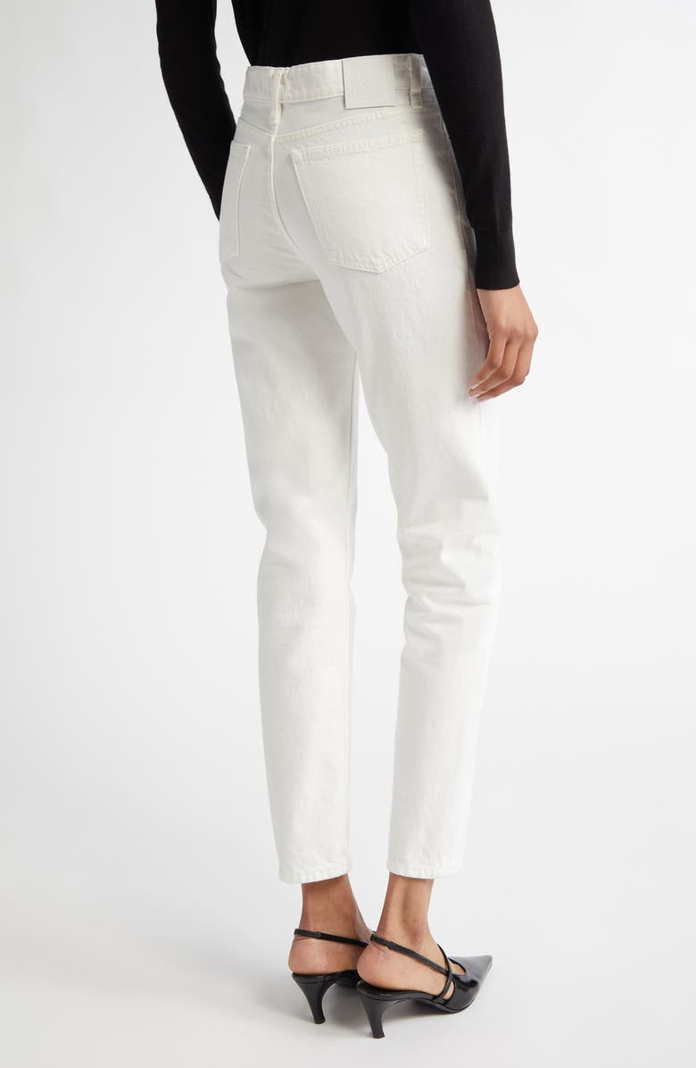 TOTEME Low Rise Organic Cotton Tapered Straight Leg Jeans, Alternate, color, White