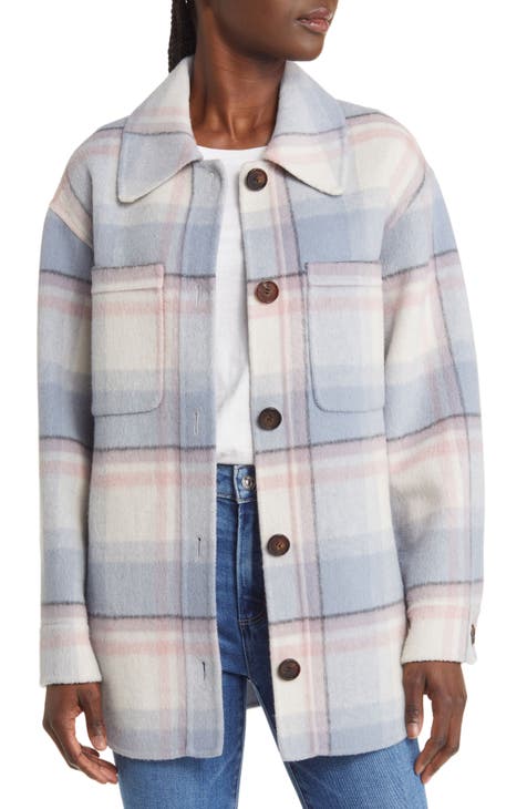 Connie Plaid Wool Blend Shirt Jacket