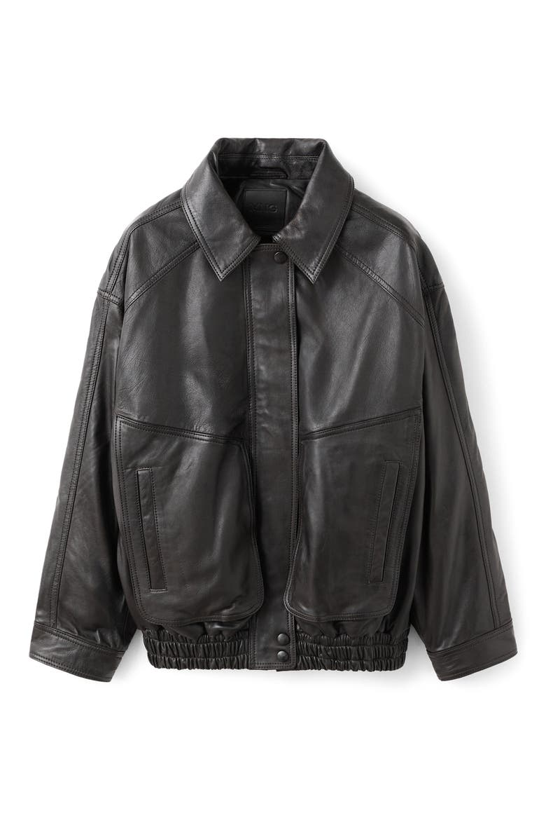 London Oversize Leather Jacket (Women) | Nordstrom