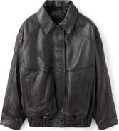 MANGO London Oversize Leather Jacket