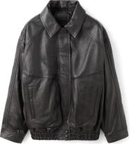 MANGO London Oversize Leather Jacket