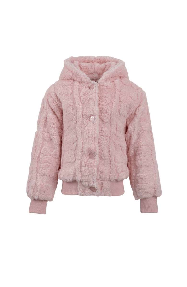 Lola + The Boys Plush Teddy Bear Jacket, Main, color, Pink