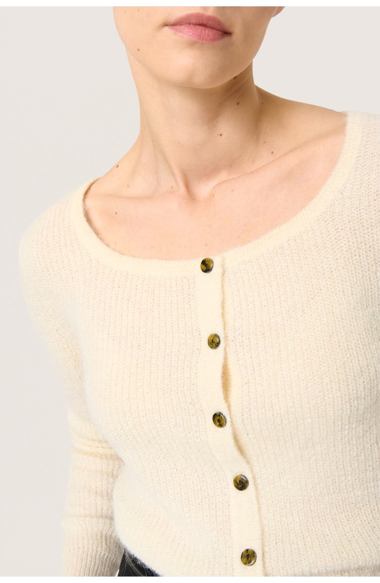 Soaked in Luxury Sltuesday Slim Fit Button Cardigan, Alternate, color, Whisper White