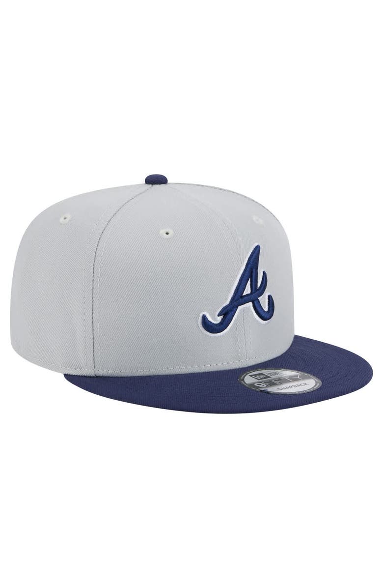 New Era Men's New Era Gray/Navy Atlanta Braves 2-Tone Color Pack 9FIFTY Snapback Hat, Alternate, color, 