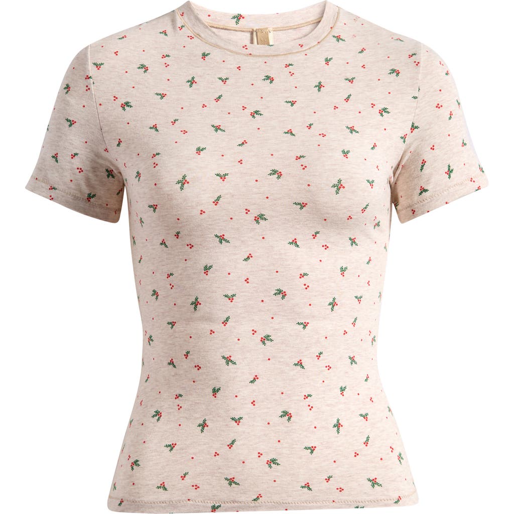 Skims Stretch Cotton Jersey T-shirt In Multi