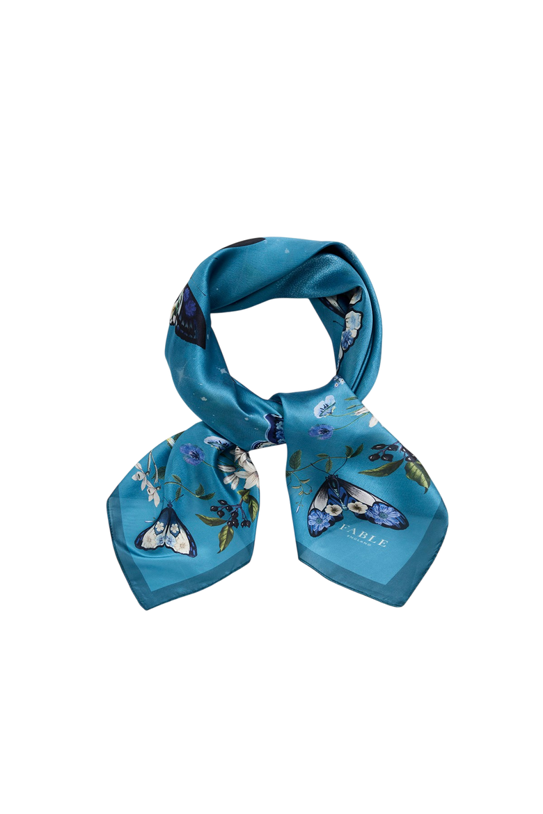 Midnight Garden Medium Square Scarf, Alternate, color, Teal