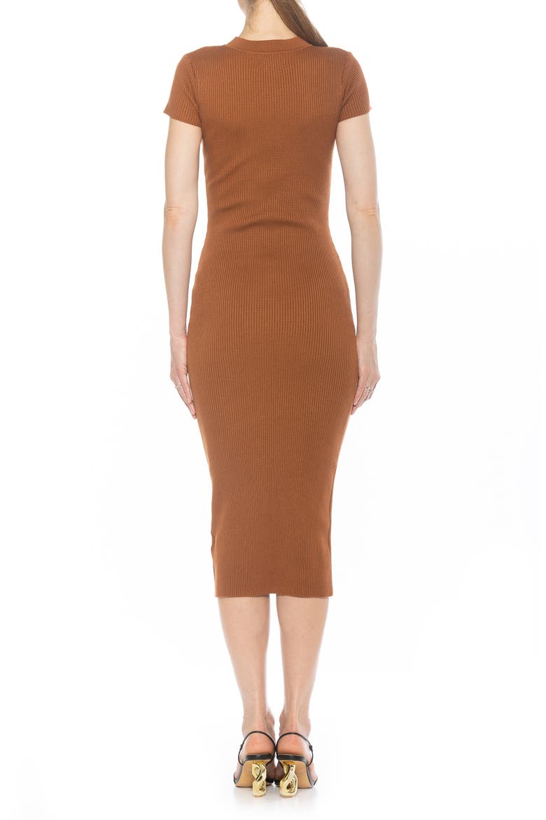 Rhys Crewneck Knit Sheath Midi Dress, Alternate, color, CAMEL