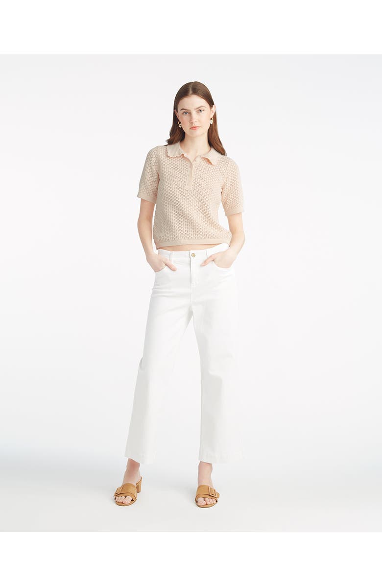 Draper James Sweater Polo with Scalloped Collar, Alternate, color, 