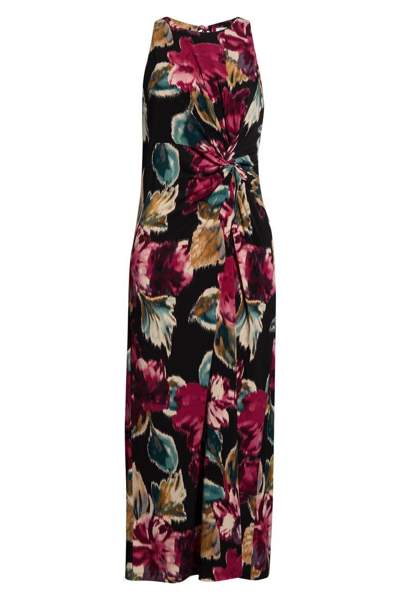 Jasmina Jewel Bloom Sleeveless Maxi Dress, Alternate, color, BLACK