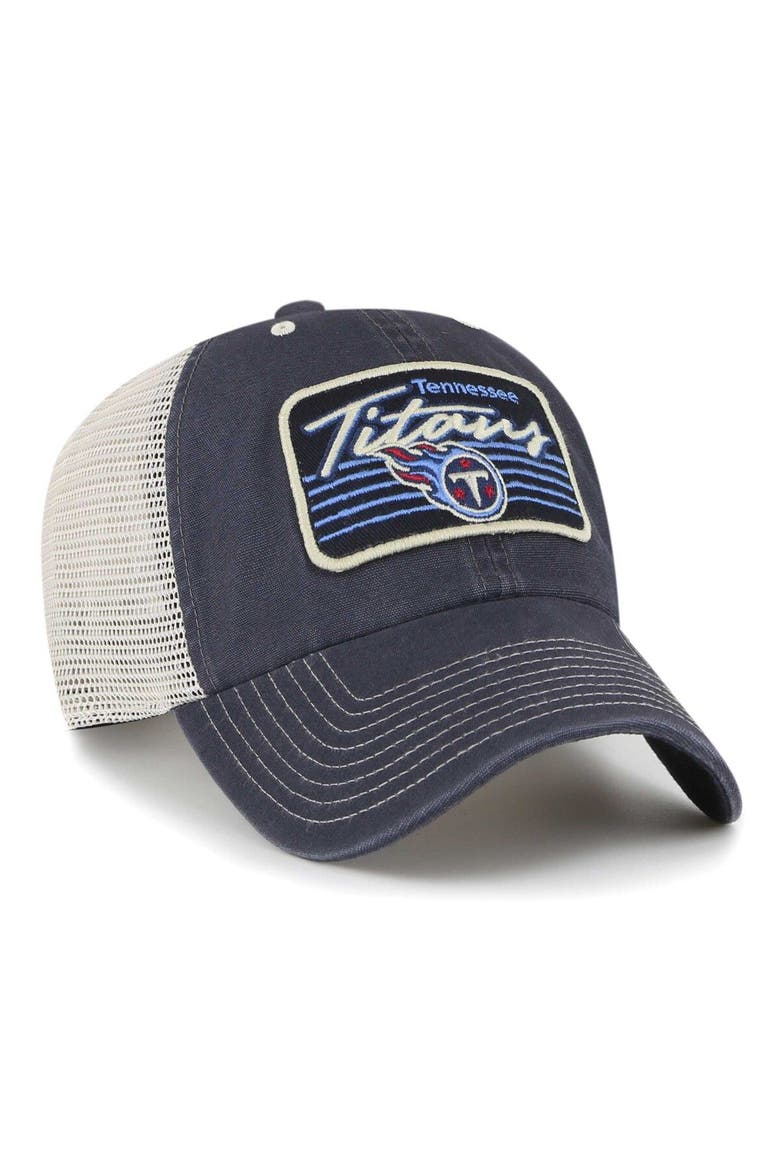 Men's '47 Navy/Natural Tennessee Titans  Five Point Trucker Clean Up Adjustable Hat, Alternate, color, Navy