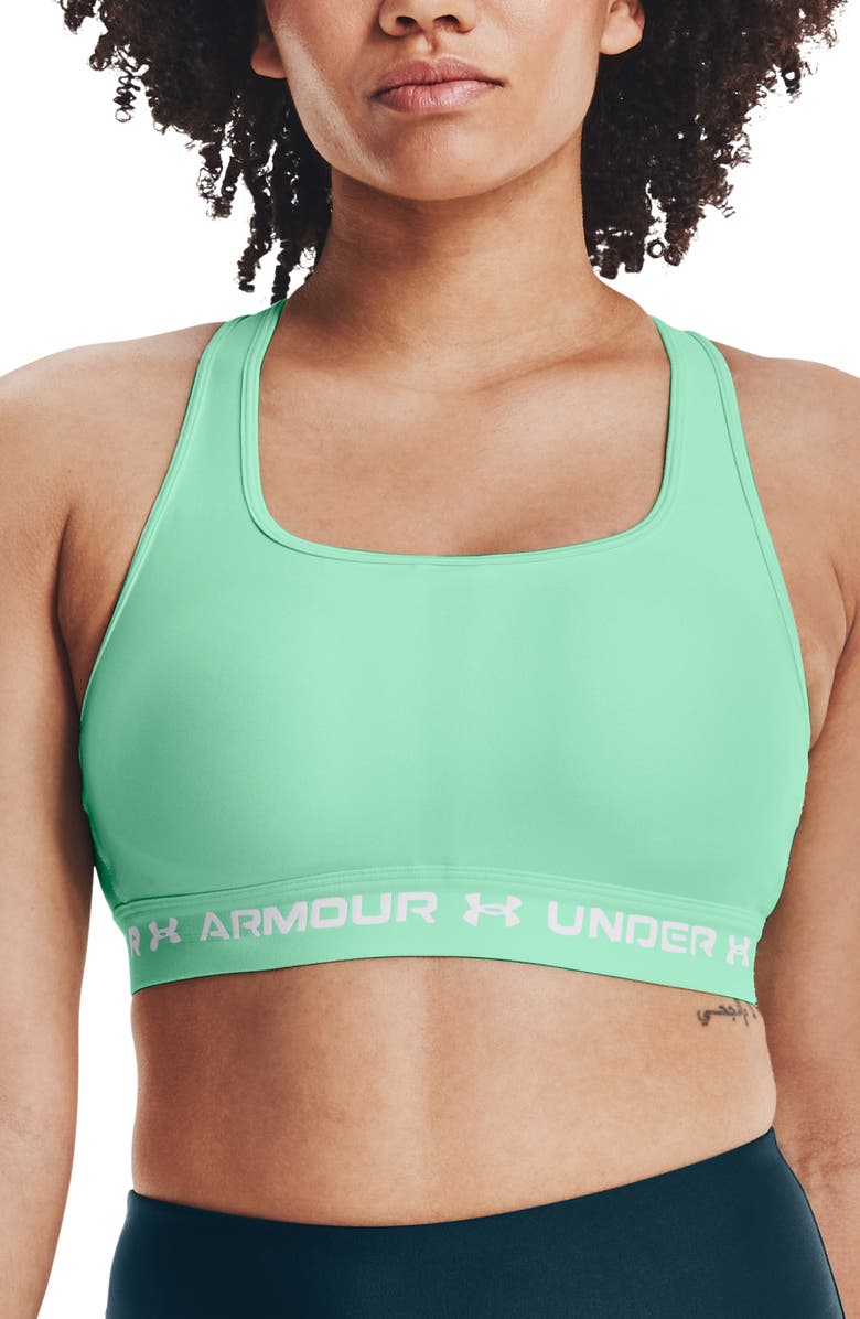 Under Armour HeatGear<sup>®</sup> Mid Cross Back Sports Bra, Main, color,