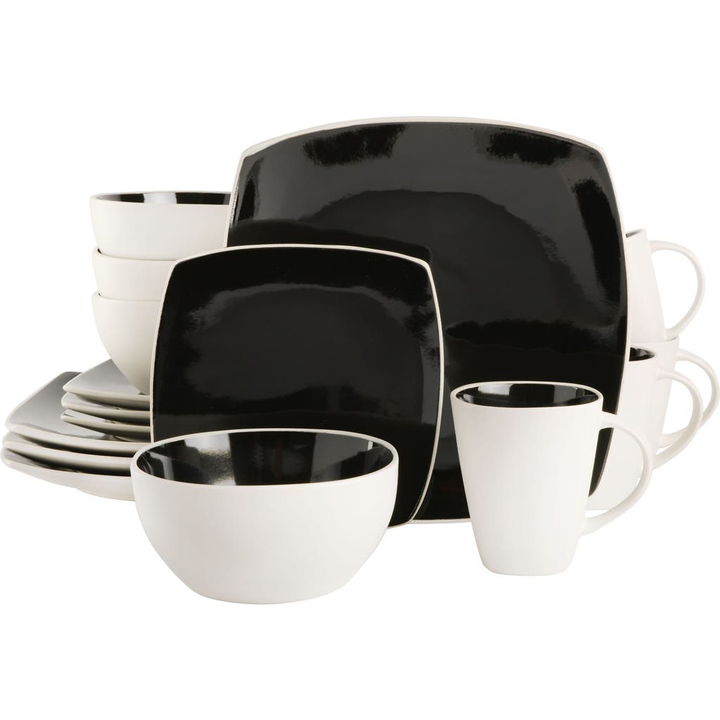 Gibson Elite 16 Piece Stoneware Dinnerware Set In White