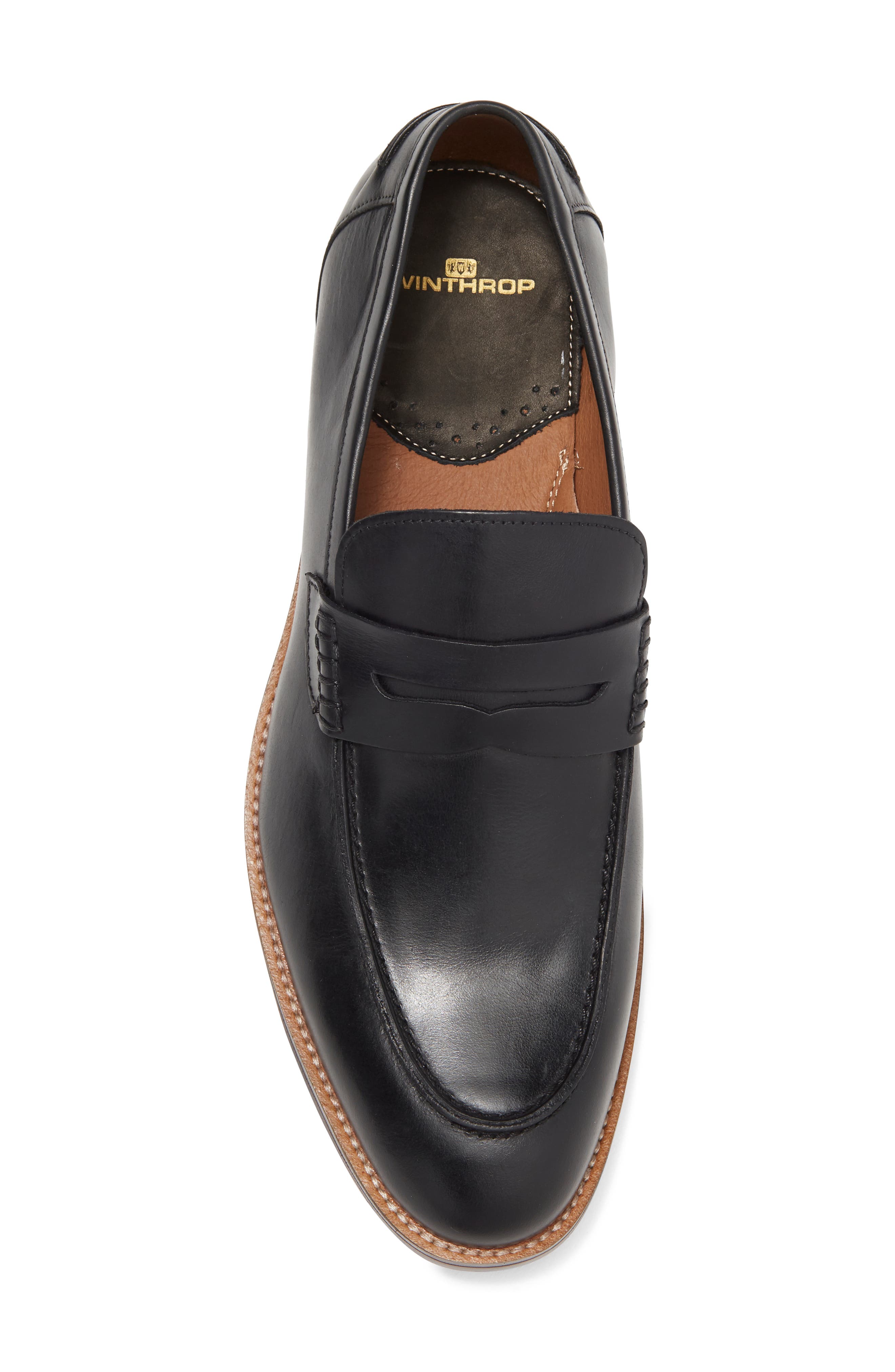 WINTHROP Hamilton Leather Loafer, Alternate, color, Black