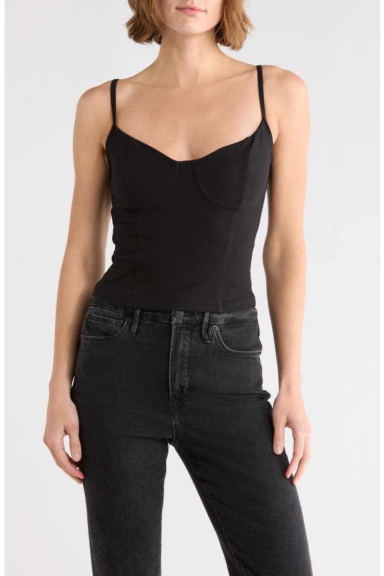 Super Stretch Jersey Bustier Camisole, Main, color, BLACK001