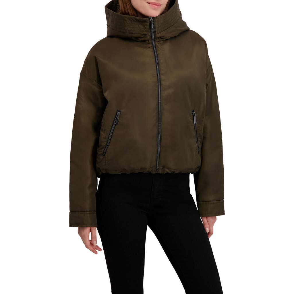 Laundry By Shelli Segal Faux Shearling Lined Hooded Jacket In Brown
