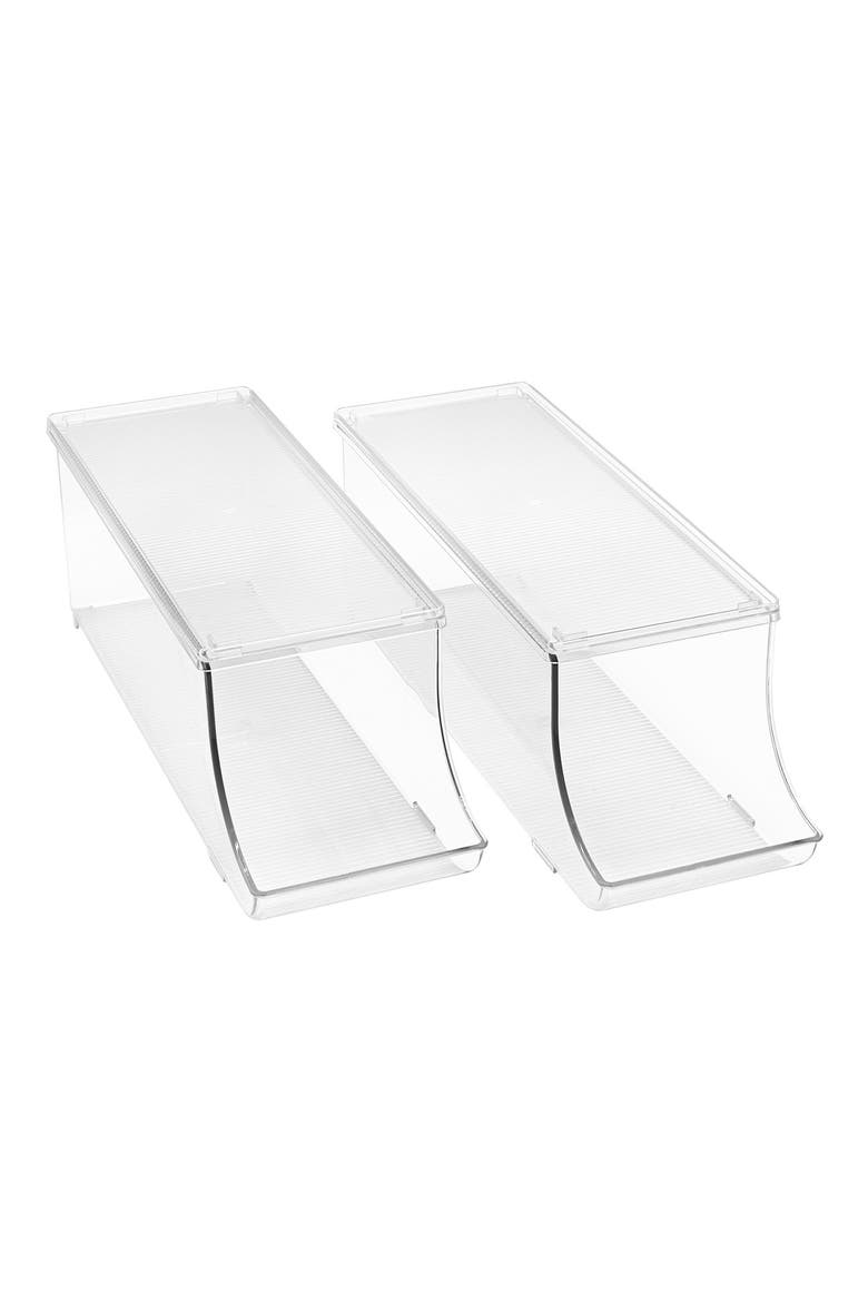 Soda Can Organizer Shelf - Set of 2, Main, color, CLEAR