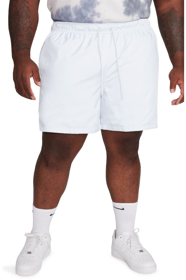 Club Woven Flow Shorts, Main, color, 043 PURE PLATINUM/WHITE