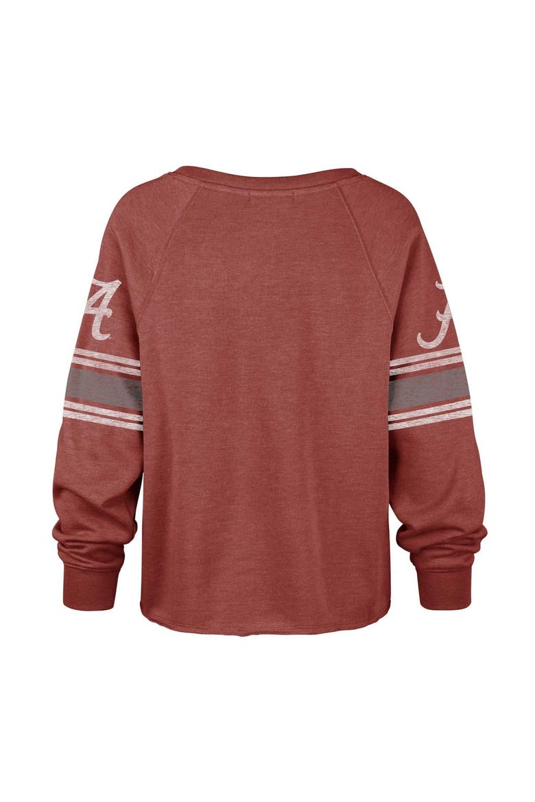 Women's '47 Crimson Alabama Crimson Tide Allie Modest Raglan Long Sleeve Cropped T-Shirt, Alternate, color, Crimson