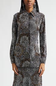 Rabanne Firework Embellished Crepe Button-Up Shirt